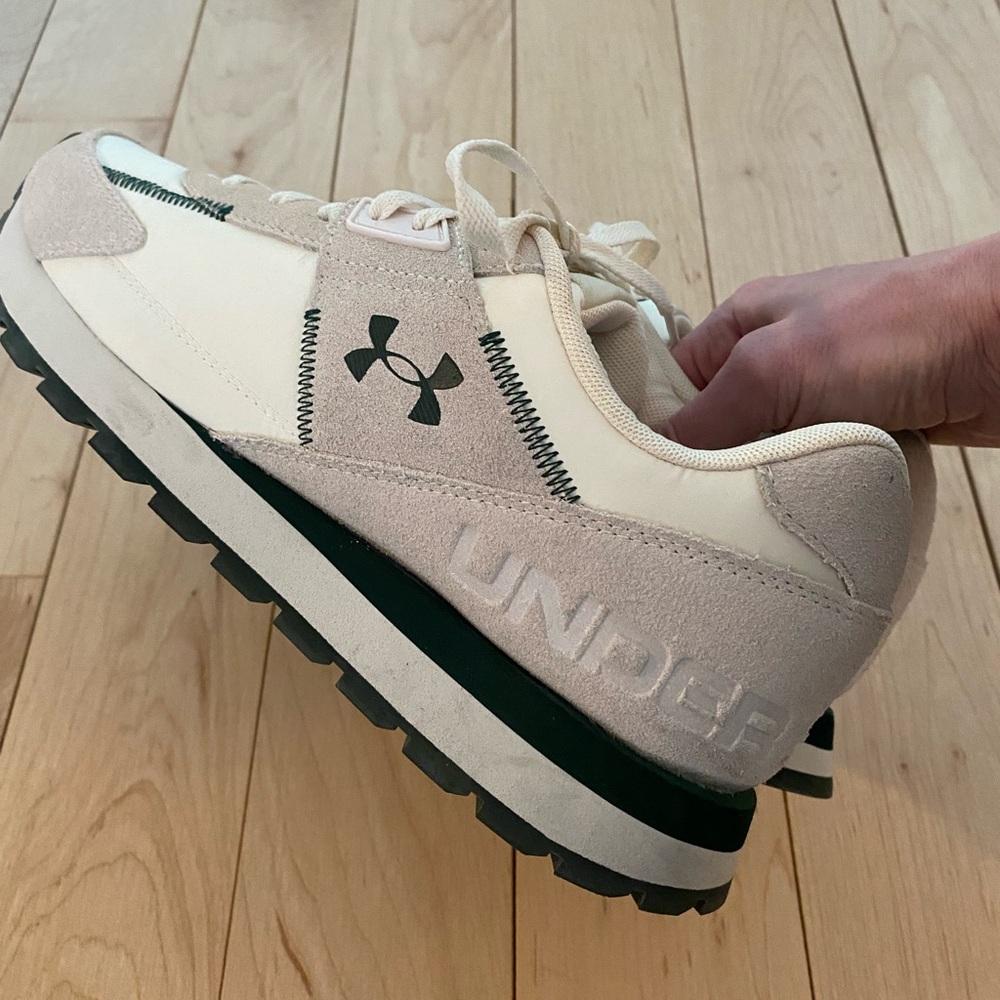 Under Armour Essential Runner Men's Sneakers White Quartz/Forest Green - 10.5 - Picture 6 of 8